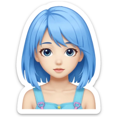 Blue Pastel Gyaru Summer Girl sticker