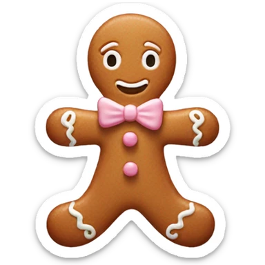 Light pink  gingerbread man sticker
