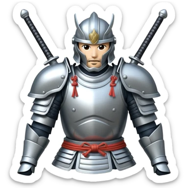 silver samurai armour sticker