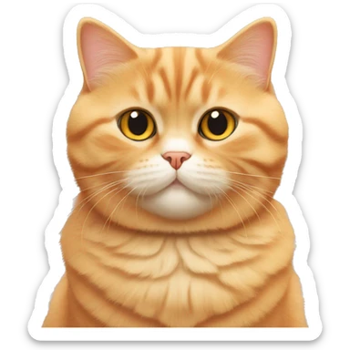 orange british shorthair cat with fluffy coat and chubby cheeks sticker
