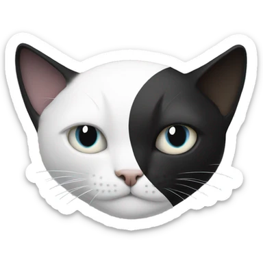 Black cat and white cat like yin yang sticker
