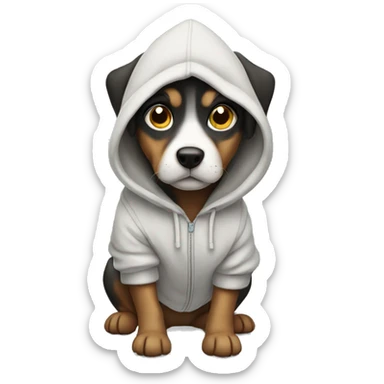 dog wearing a hoodie sticker