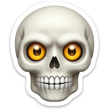 Skull face with bulging eyes sticker