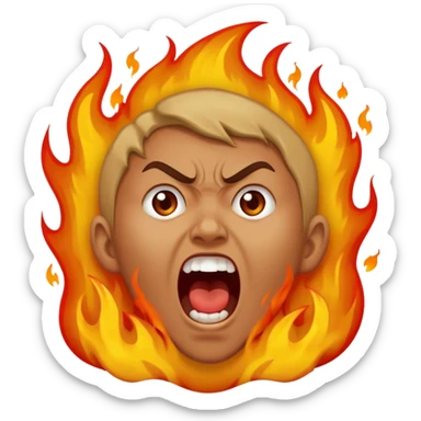 person burning in the pits of hell sticker