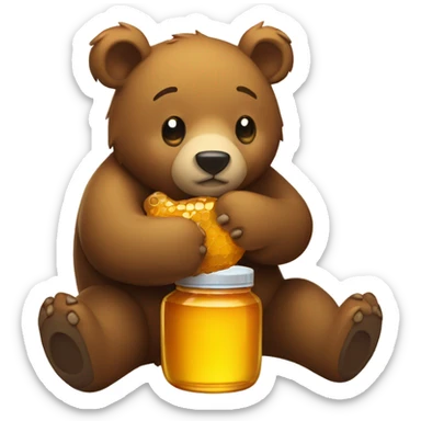 bear hugging honey sticker