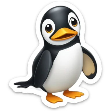 Pingüino disfrazado de sapo sticker