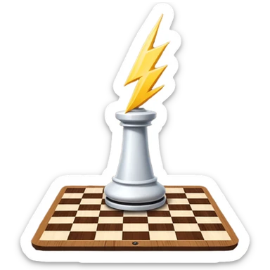 a lightning bolt on a chess board sticker