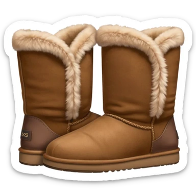 pair of comfy furry low uggs sticker