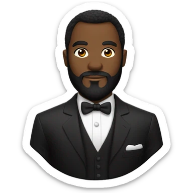 black james bond with beard sticker