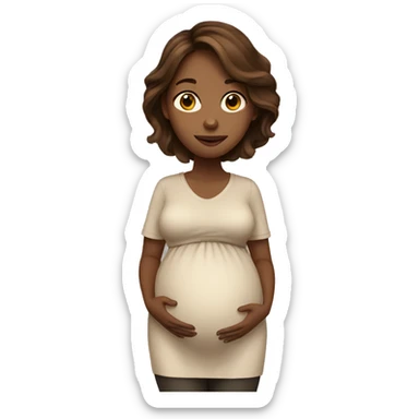 Brown hair girl pregnant  sticker