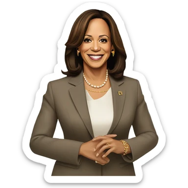 Kamala Harris next to a coconut tree sticker