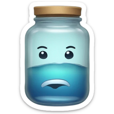 a glass jar of liquid smirks slyly sticker