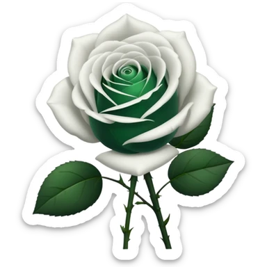 Black and white rose combine with stems sticker