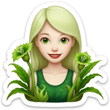 Mujer planta carnivora sticker