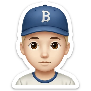 boy wear  backwards baseball cap sticker