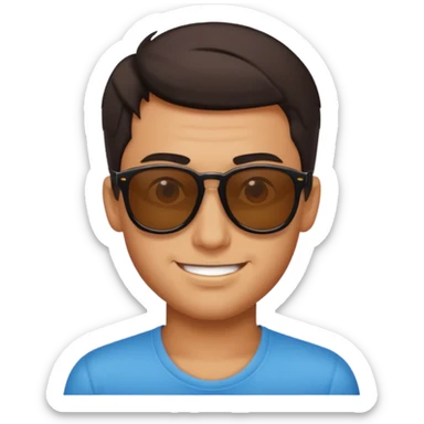 Guy smirking with sunglasses sticker