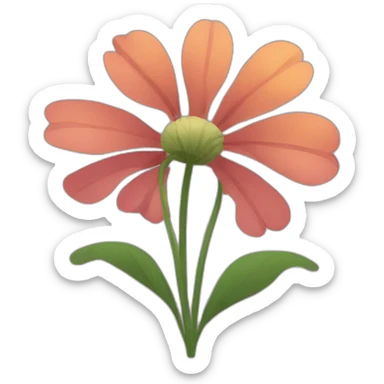 60s flat flower sticker