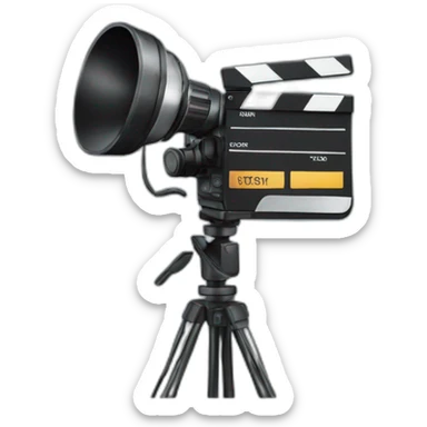 Production, camera clapperboard microphone sticker