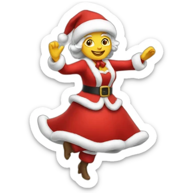mrs santa claus dancing sticker