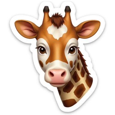 A cow with the head part of giraffe  sticker