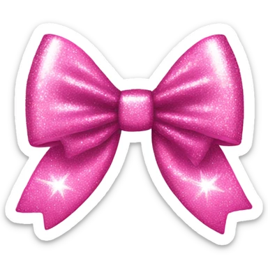 Sparkly pink bow sticker