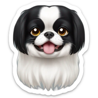 white&black japanese chin shut mouth sticker