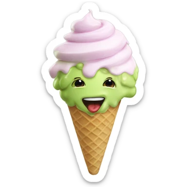 Aesthetic realistic pistachio icecream  sticker
