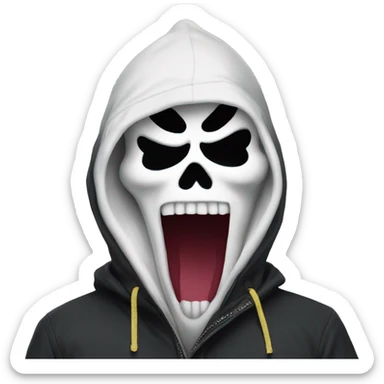 ghostface from scream snowboarding sticker