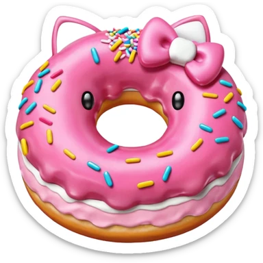 hello kitty themed donut sticker