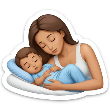 Light brunette fit mom forcing baby boy to go to sleep sticker