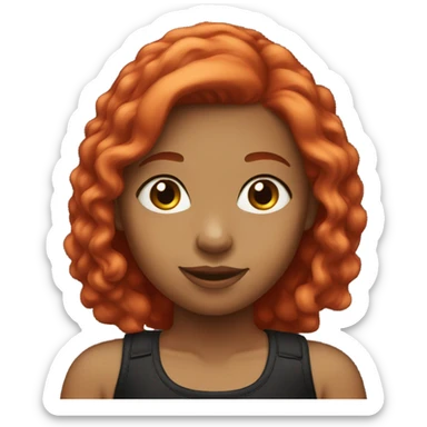 red hair girl with blonde and black highlights sticker