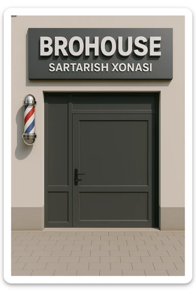 shu sartarosh xonani eshigi yopiq xolatda chizib bergin sticker