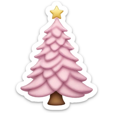 pastel pink christmas tree sticker