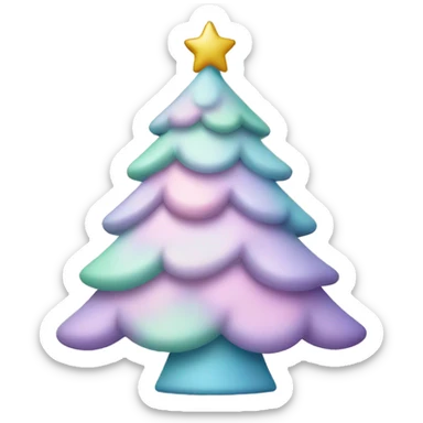 Pastel Christmas tree sticker
