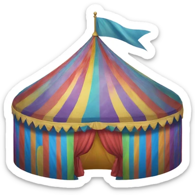 rainbow circus tent sticker