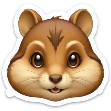 Chipmunk emoji face only sticker