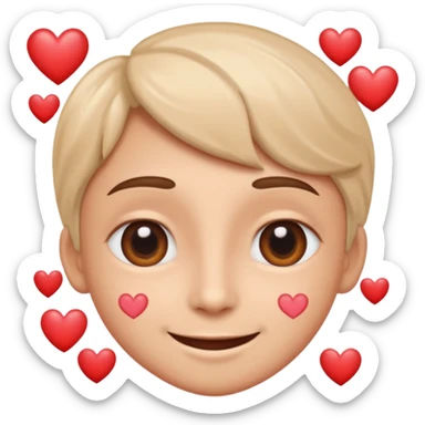 cara con ojos corazon sticker