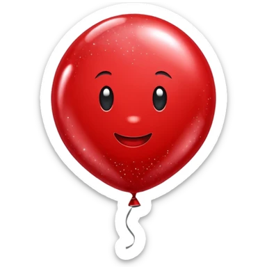 red glitter baloon chat sticker