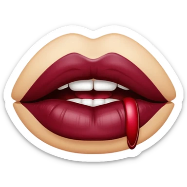 Maroon lipstick mark sticker