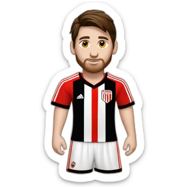 Messi con una camiseta de River Plate sticker