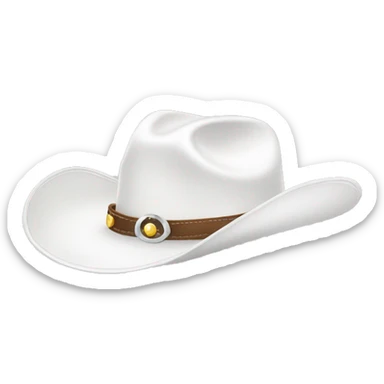 White cowgirl  hat sticker