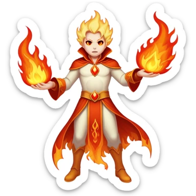 A fiery phantom hero with the ability to phase through objects and summon flames from the spirit realm. sticker