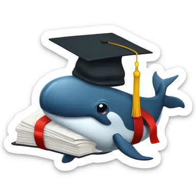 A whale with a scholar degree  sticker