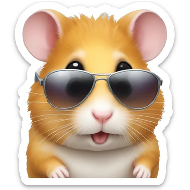 Hamster with sunglasses  sticker