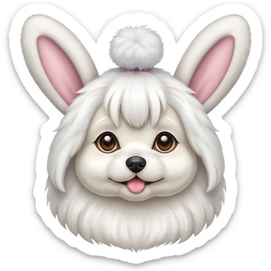 Maltese wearing bunny ears sticker