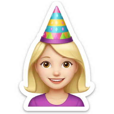 party hatted girl sticker