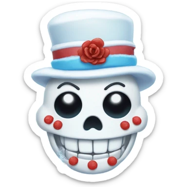 Frosty the snowman as a candy skull sticker