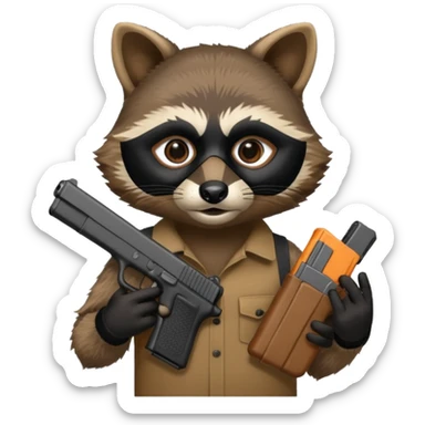 Raccoon with a Glock  sticker