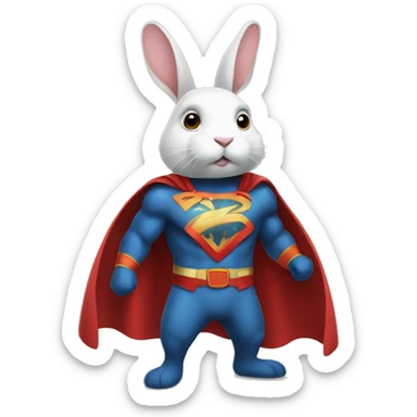 Rabbit dressed as super hero sticker