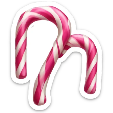 pink and white striped candy cane sticker